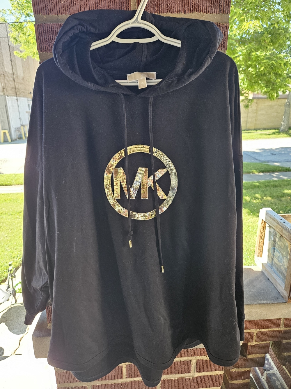 Michael Kors Black Hoodie with Gold MK Logo